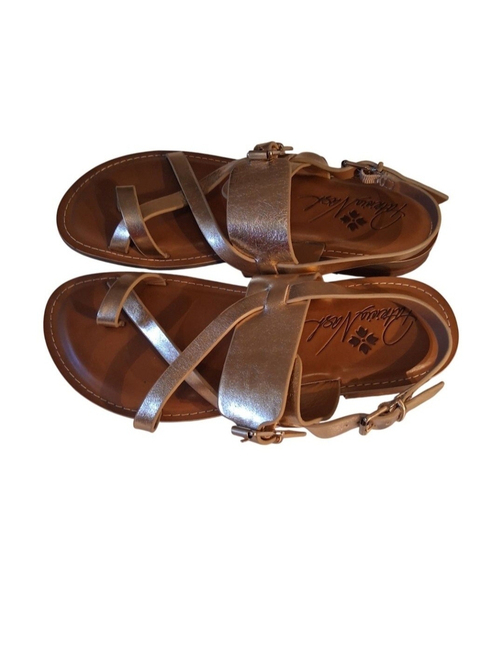 Patricia Nash Women's Metallic Gold Strappy Sandals Size 9 1/2 M - Picture 2 of 6